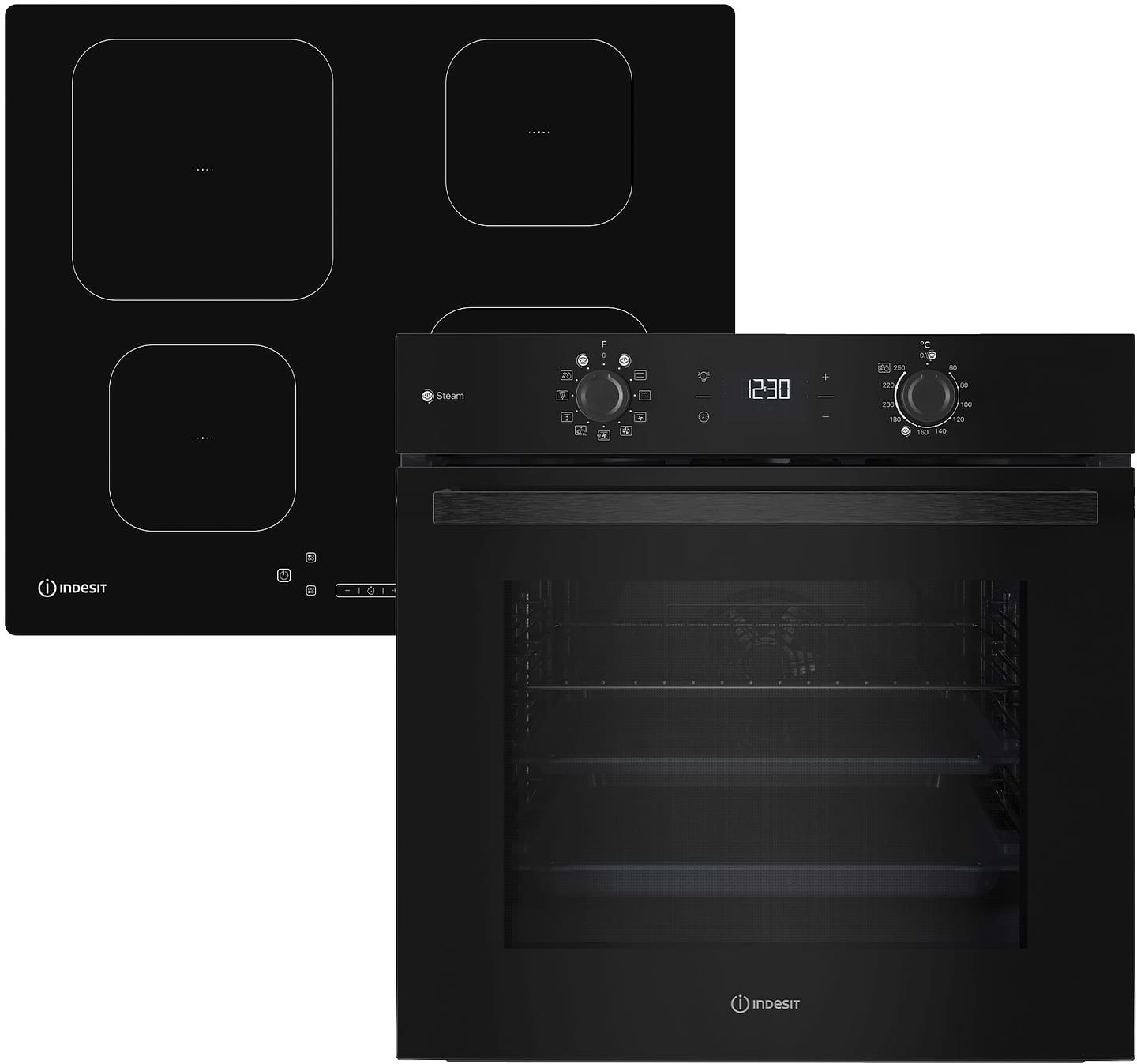Дух.шафа + індукційна поверхня Indesit IOK58HSB + IS83Q60 NE - Фото 1