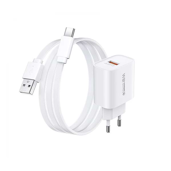Фото - Сетевое зарядное устройство Remax Kiddy Series 18W White (1USB 2.1 А) + кабель USB Type-C (RP-U119)