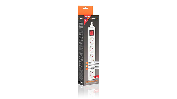 Фото - Мережевий фільтр REAL-EL RS-Protect M, 5m, білий