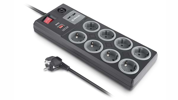 Фото - Мережевий фільтр REAL-EL RS-8F CHARGE (8 роз, 2 USB, 3 м) 16А