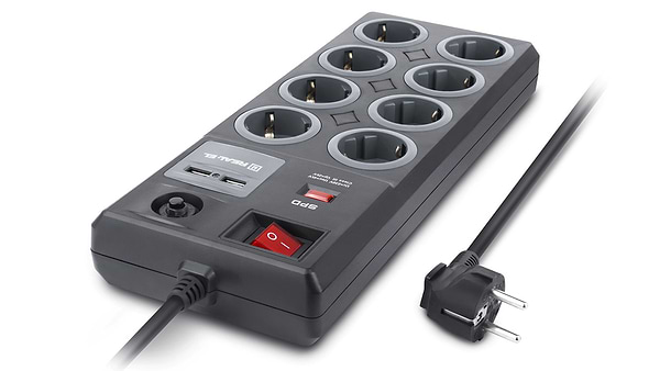 Фото - Мережевий фільтр REAL-EL RS-8F CHARGE (8 роз, 2 USB, 3 м) 16А