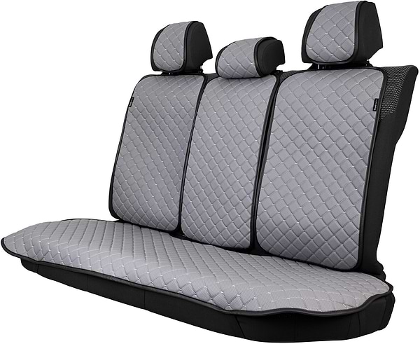 Фото - Комплект накидок на сиденье автомобиля EVAtech ECO серый с серой нитью, черный кант SETSCASGGB