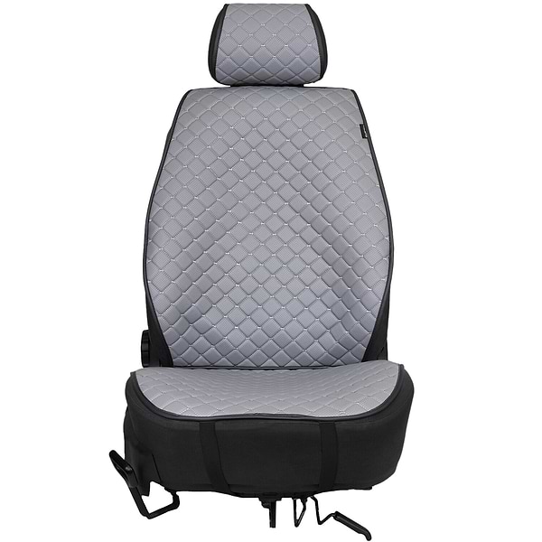 Фото - Комплект накидок на сиденье автомобиля EVAtech ECO серый с серой нитью, черный кант SETSCASGGB