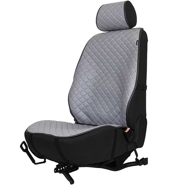 Фото - Комплект накидок на сиденье автомобиля EVAtech ECO серый с серой нитью, черный кант SETSCASGGB