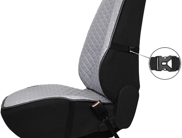 Фото - Комплект накидок на сиденье автомобиля EVAtech ECO серый с серой нитью, черный кант SETSCASGGB