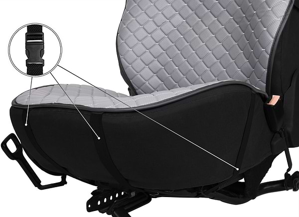 Фото - Комплект накидок на сиденье автомобиля EVAtech ECO серый с серой нитью, черный кант SETSCASGGB
