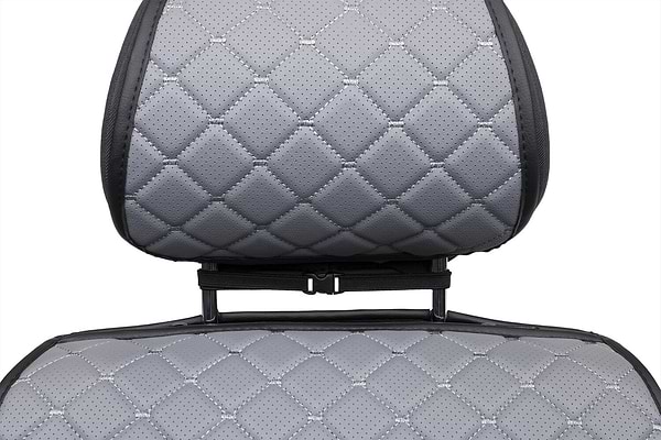 Фото - Комплект накидок на сиденье автомобиля EVAtech ECO серый с серой нитью, черный кант SETSCASGGB