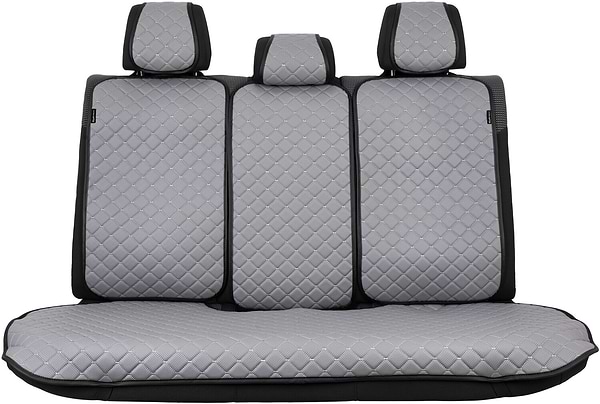 Фото - Комплект накидок на сиденье автомобиля EVAtech ECO серый с серой нитью, черный кант SETSCASGGB