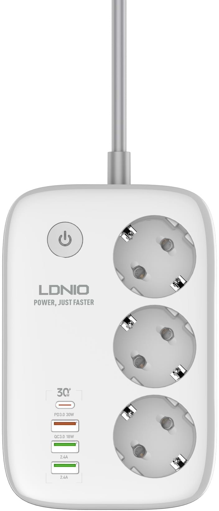 Сетевой фильтр Ldnio 3 р 3 USB/1Type-C QC/PD 3A/38W 2 m White (SEW3452)