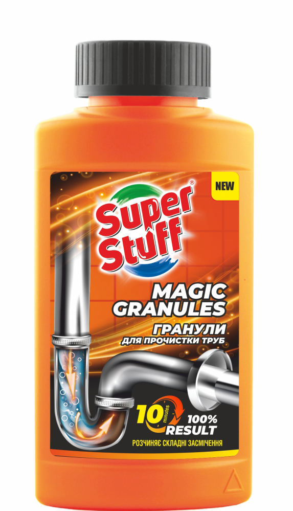 Засіб для чищення універсальний Super Stuff Magic Granules гранули для прочистки труб 200 g (SF50755) - Фото 1