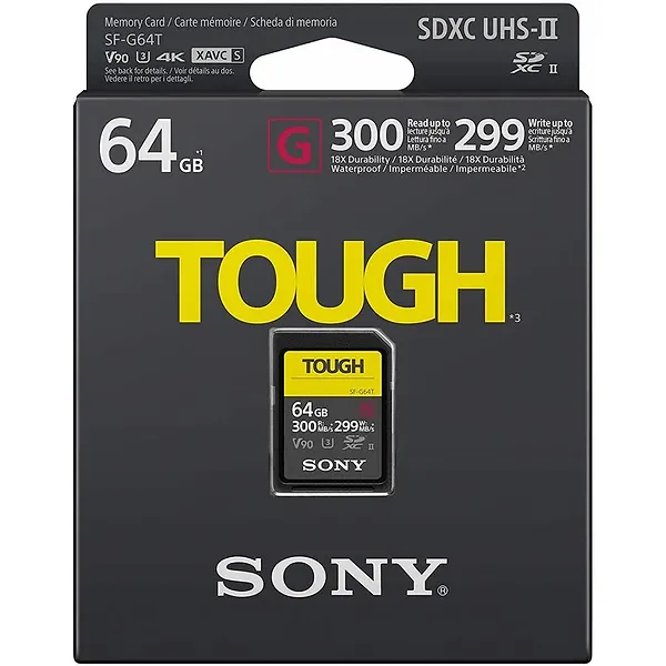 Фото - Карта пам'яті Sony 64GB SDXC C10 UHS-II U3 V90 Tough (SF64TG)