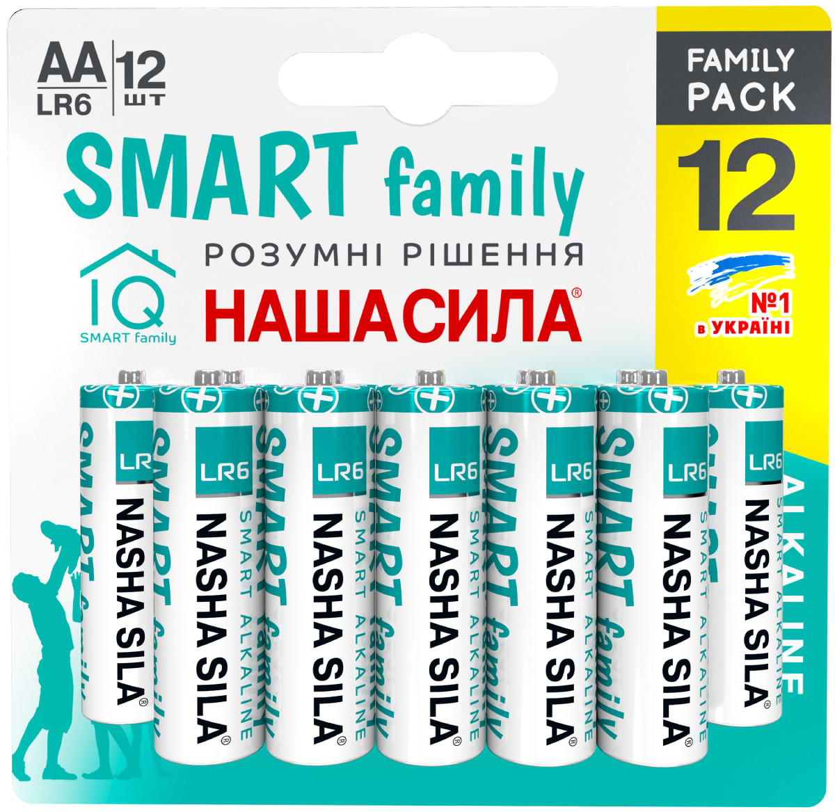 Купити Батарейка тип AA Наша Сила SMART AA (LR6) 12 на блістері (6922363163540) - Фото 1 Батарейка тип AA Наша Сила SMART AA (LR6) 12 на блістері (6922363163540) - Фото 1
