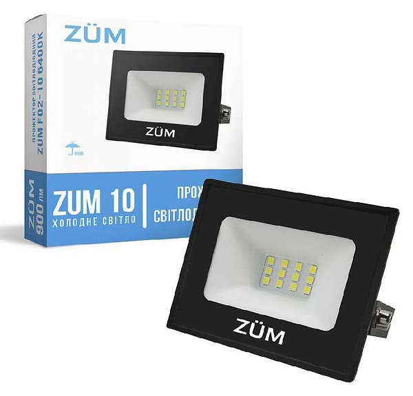 Фото - Світлодіодний прожектор ZUM F02-10 6400K (000058896)