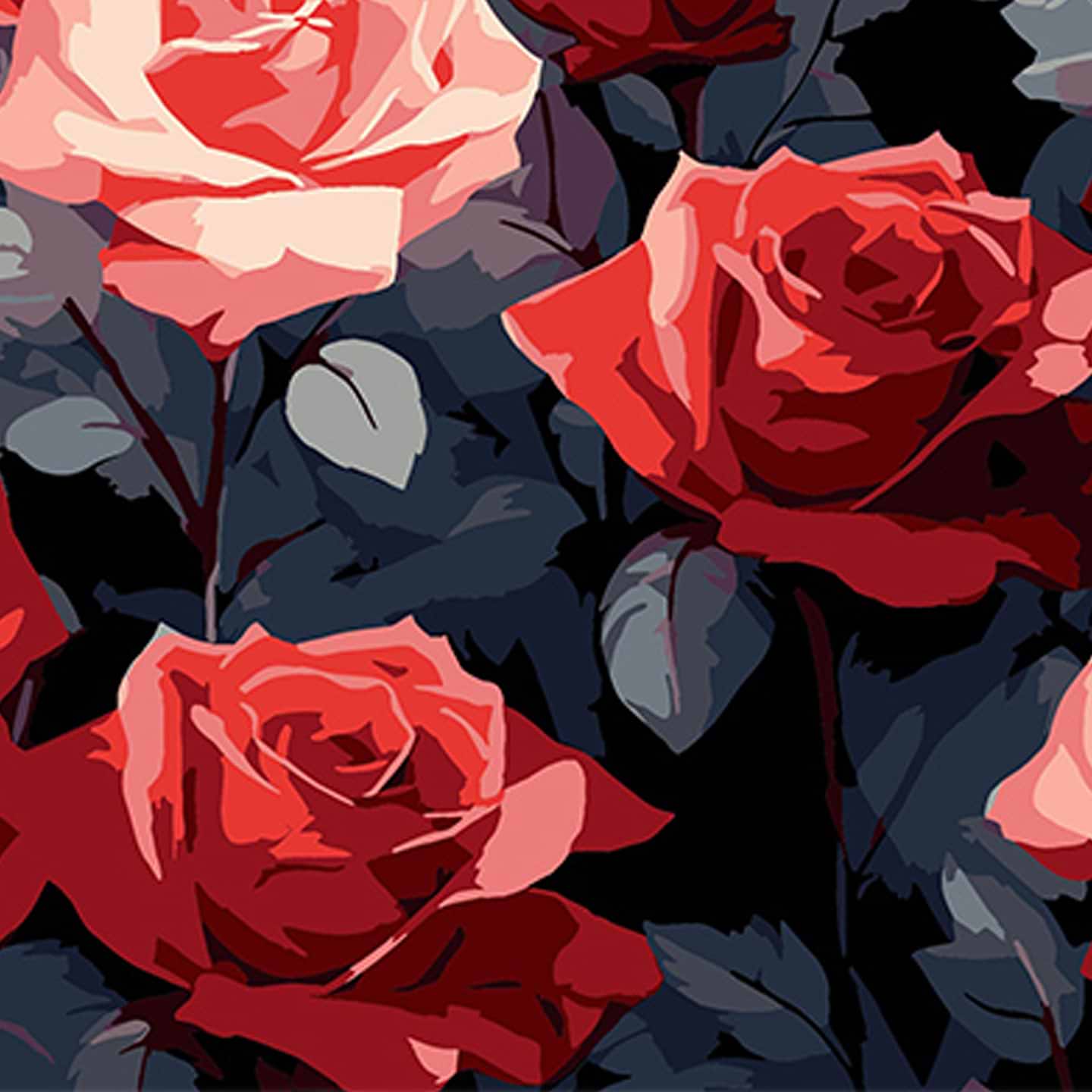 Картина по номерам Strateg Красные розы красоты 30х30 см (SH3030-22)