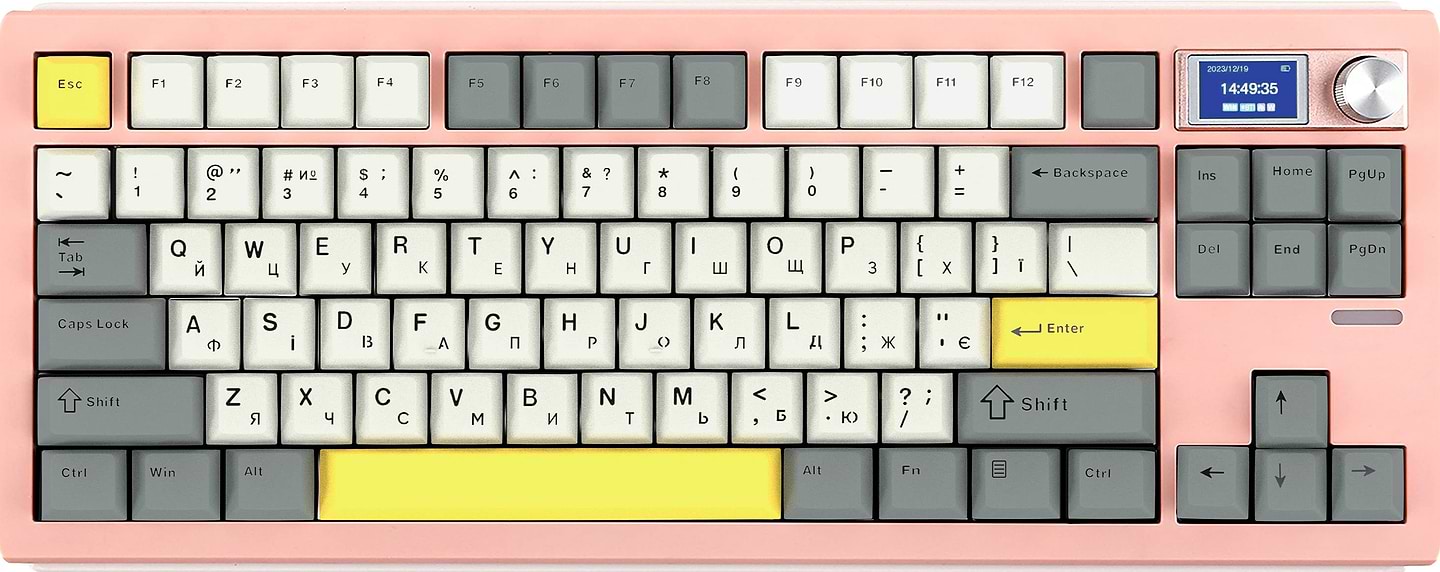 Клавіатура бездротова ігрова EPOMAKER Shadow-S TKL Wisteria Linear Switch Hot-Swap RGB Pink (SHS-P-WL) - Фото 1