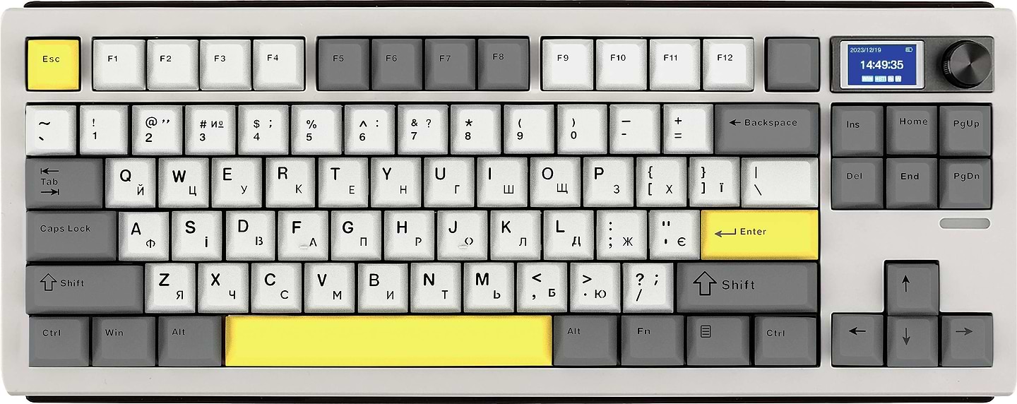 Клавіатура бездротова ігрова EPOMAKER Shadow-S TKL Mulan Switch Hot-Swap RGB White (SHS-W-M) - Фото 1
