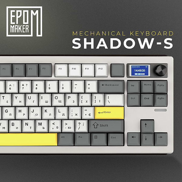 Фото - Клавіатура бездротова ігрова EPOMAKER Shadow-S TKL Mulan Switch Hot-Swap RGB White (SHS-W-M)
