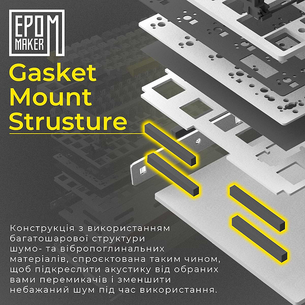 Фото - Клавіатура бездротова ігрова EPOMAKER Shadow-S TKL Mulan Switch Hot-Swap RGB White (SHS-W-M)