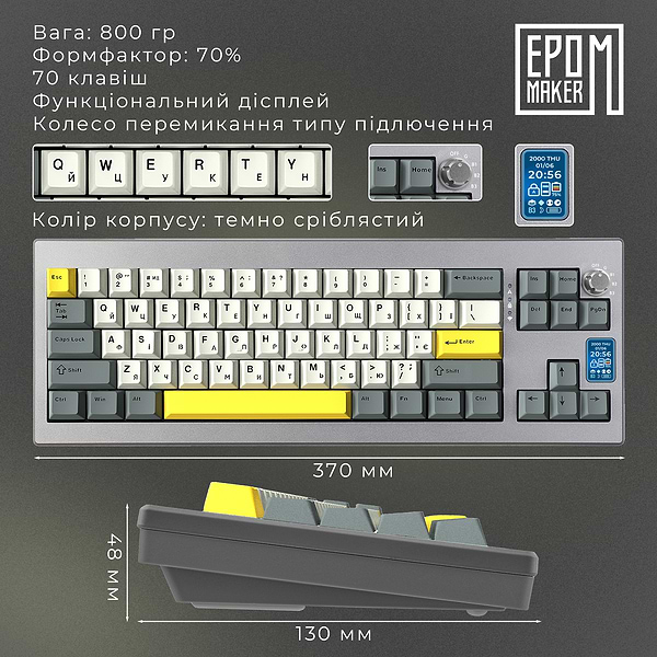 Фото - Клавіатура бездротова ігрова EPOMAKER Shadow-X Flamingo Switch Hot-Swap RGB Black (SHX-B-F)