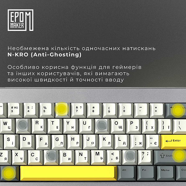 Фото - Клавіатура бездротова ігрова EPOMAKER Shadow-X Flamingo Switch Hot-Swap RGB Black (SHX-B-F)
