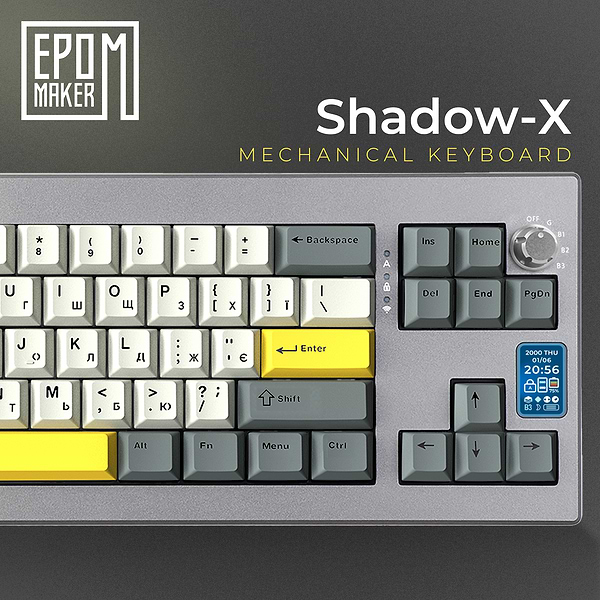 Фото - Клавіатура бездротова ігрова EPOMAKER Shadow-X Flamingo Switch Hot-Swap RGB Black (SHX-B-F)
