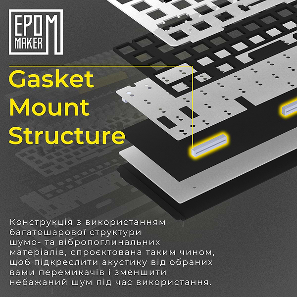 Фото - Клавіатура бездротова ігрова EPOMAKER Shadow-X Flamingo Switch Hot-Swap RGB Black (SHX-B-F)