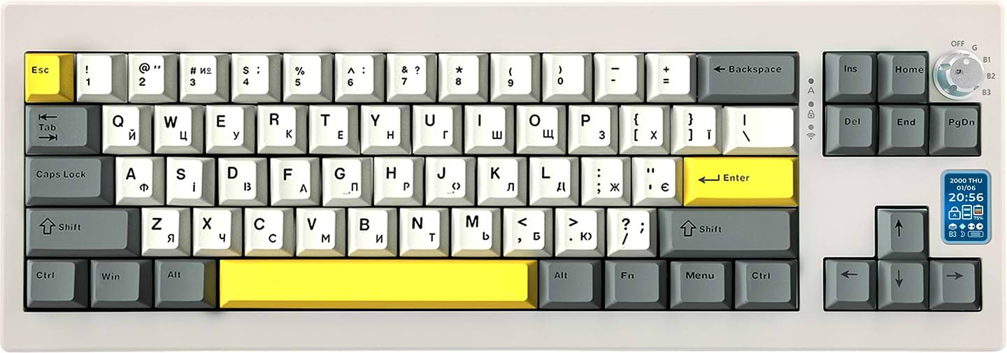 Клавіатура бездротова ігрова EPOMAKER Shadow-X Wisteria Linear Switch Hot-Swap RGB White (SHX-W-WL) - Фото 1