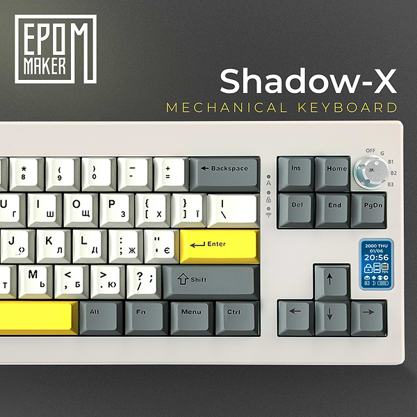 Фото - Клавиатура беспроводная игровая EPOMAKER Shadow-X Wisteria Linear Switch Hot-Swap RGB White (SHX-W-WL)