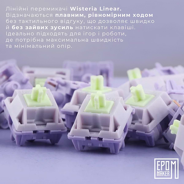 Фото - Клавиатура беспроводная игровая EPOMAKER Shadow-X Wisteria Linear Switch Hot-Swap RGB White (SHX-W-WL)