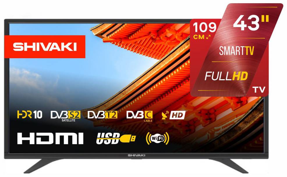 Телевізор Shivaki S43MF1300 Black - Фото 1