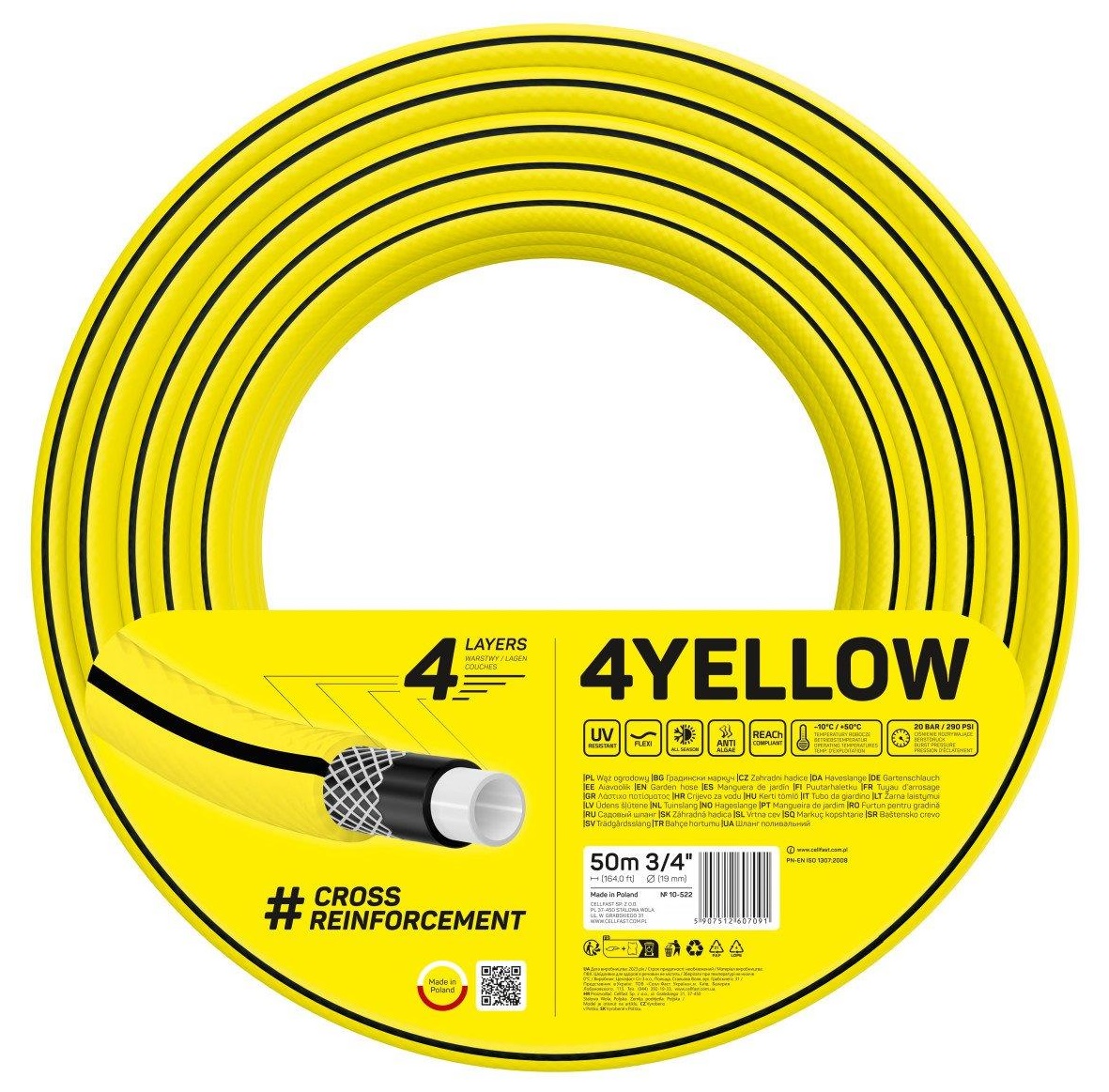 Шланг поливочний Cellfast 4Yellow 3/4" (10-522)