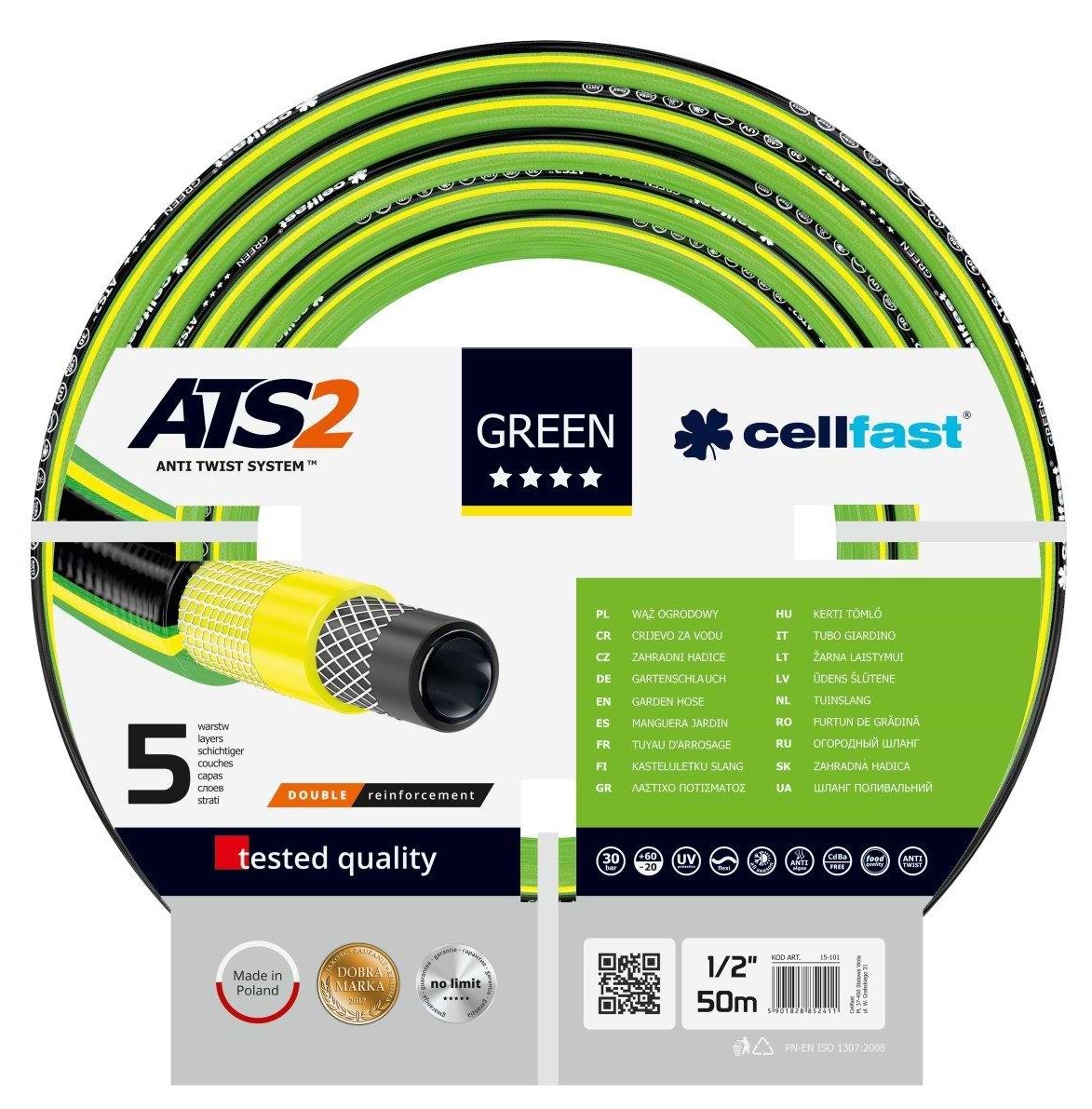 Шланг поливочний Cellfast Green Ats 1/2" (15-101)