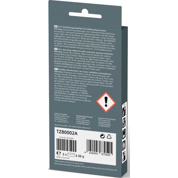 Фото - Уценка - Чистящее средство для кофемашины Siemens от накипи (TZ80002A)