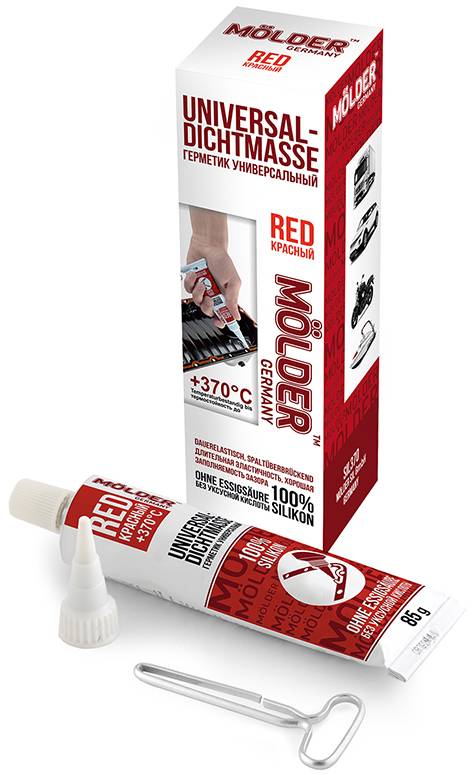 Фото - Герметик Molder високотемпературний БЕЗ ЗАПАХУ 100% силіконовий червоний (SIL370)