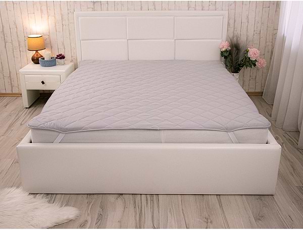 Фото - Наматрасник Руно 180х200 синтепон на резинке (828.52СУ_Grey White)