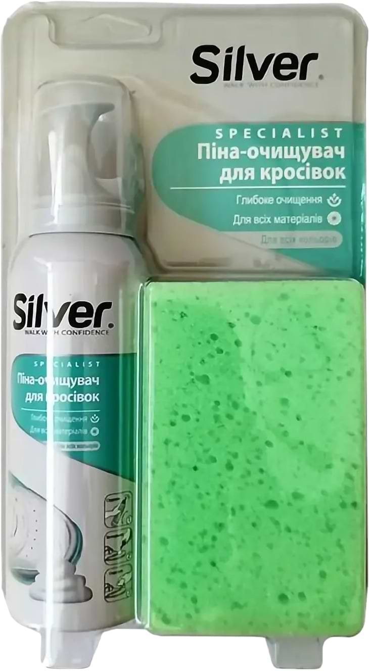 Гель-очиститель для обуви Silver для спортивной обуви 125мл +Губка (8690757009399) - Фото 1