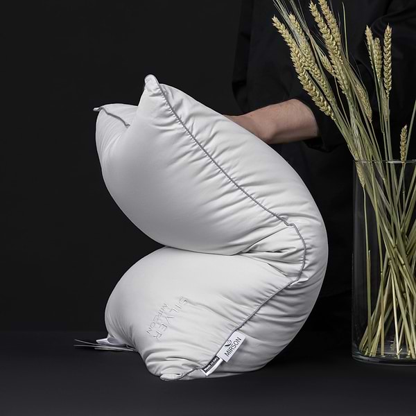 Фото - Подушка стандартна MirSon №1016 "Silver Cloud" бавовна середня 60х60 (2200010363029)