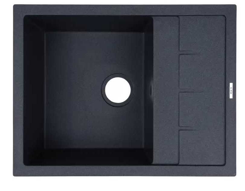 Мойка кухонная Ventolux SILVIA (BLACK MATT QUARTZ) 650x500x200