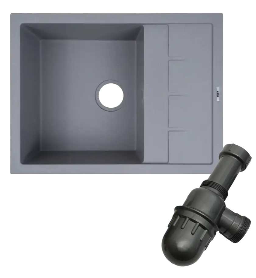 Мойка кухонная Ventolux SILVIA (GRAY QUARTZ) 650x500x200