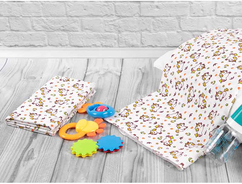 Фото - Пеленка многоразовая Руно ситец 95х110 (204.03_единороги)