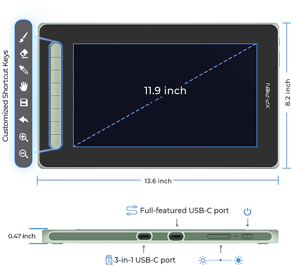 Фото - Графический планшет XP-Pen Artist 12 Pen Display (2nd Gen) Green
