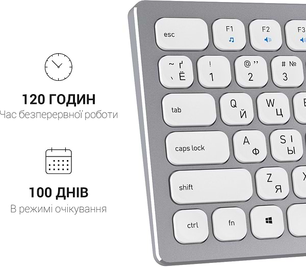 Фото - Клавиатура беспроводная OfficePro SK1550 Wireless White (SK1550W)