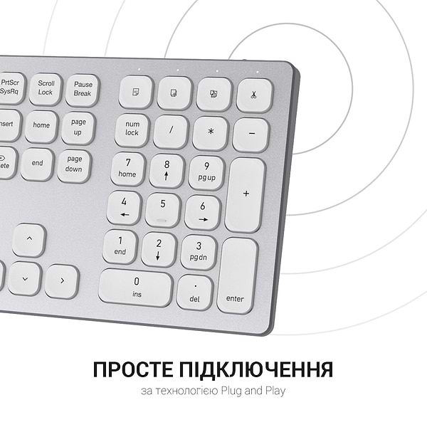 Фото - Клавиатура беспроводная OfficePro SK1550 Wireless White (SK1550W)