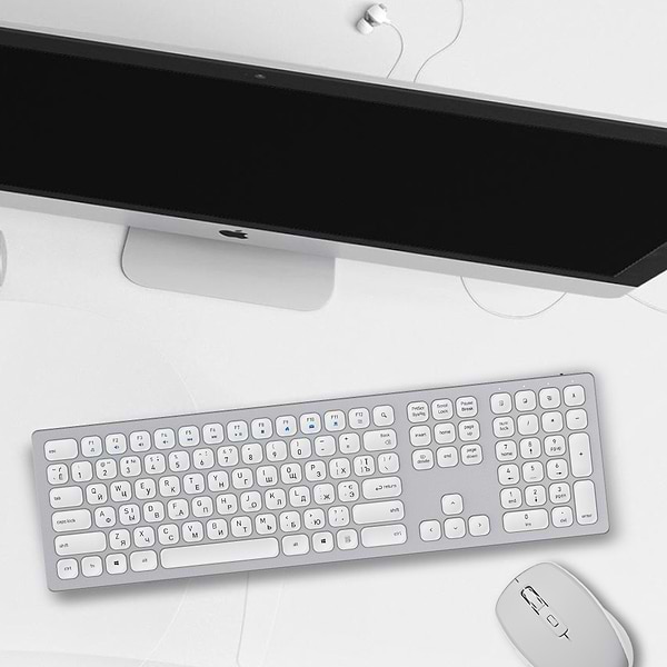 Фото - Клавиатура беспроводная OfficePro SK1550 Wireless White (SK1550W)