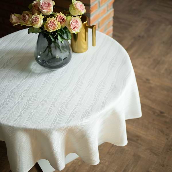 Фото - Скатертина кругла Едельвіка Касабланка 160 см молочна (116-23/00)