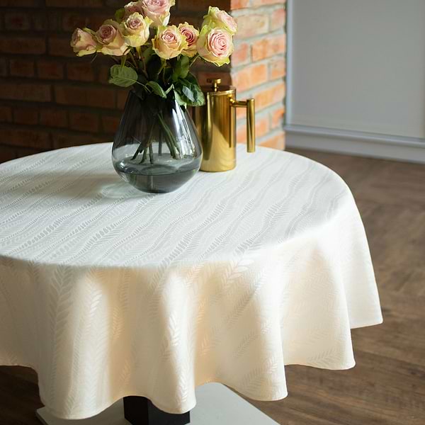 Фото - Скатертина кругла Едельвіка Касабланка 160 см молочна (116-23/00)