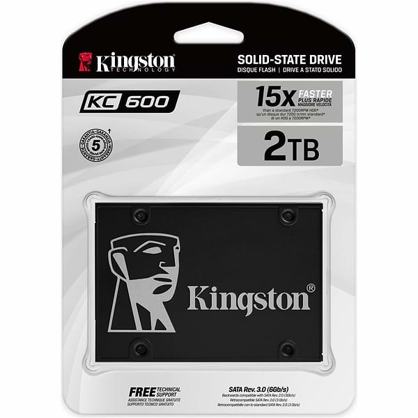 Фото - SSD-накопичувач внутрішній Kingston KC600 2 TB 2.5" SATAIII 3D NAND TLC (SKC600/2048G)