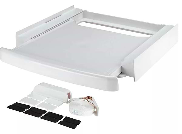 Фото - Комплект техніки Whirlpool Пральна машина з фронтальним завантаженням + Сушильна машина + Комплект кріплень для встановлення в колону Whirlpool WAM 81WB UA + WPS 8 WBS UA + SKS101 White