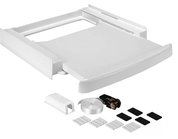 Фото - Комплект техніки Whirlpool Пральна машина з фронтальним завантаженням + Сушильна машина + Комплект кріплень для встановлення в колону Whirlpool WAM 81WB UA + WPS 8 WBS UA + SKS101 White