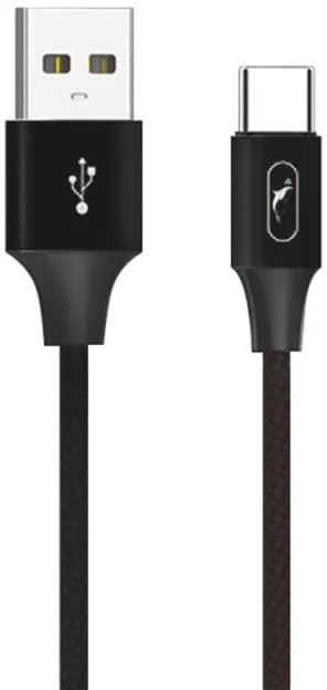 Кабель SkyDolphin S55T Neylon USB - Type-C 1 м Black (USB-000436)